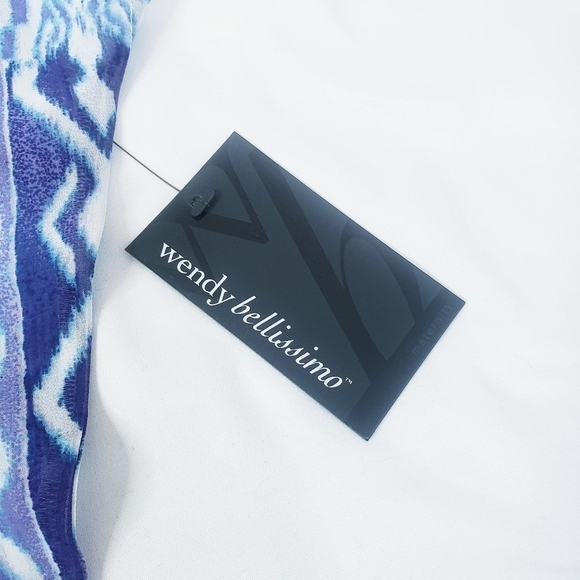 NWT Wendy Bellissimo Cold Shoulder Sheer Ikat Blouse Top - Picture 10 of 12